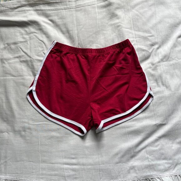 Women's Size Small Red White Trim Cotton Blend Classic Sport Shorts NWOT - Picture 1 of 7